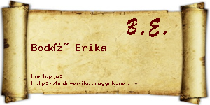 Bodó Erika névjegykártya